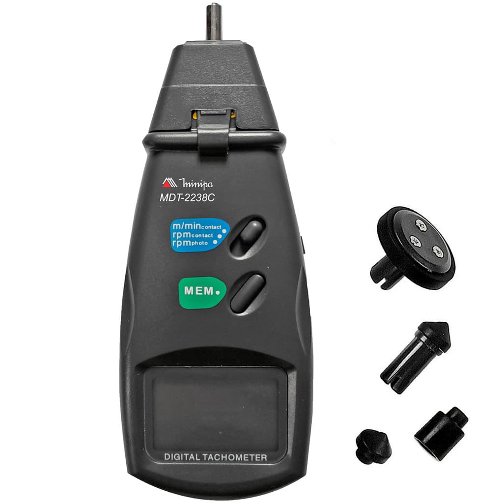 Tacômetro Digital MINIPA MDT-2238C Contato e Foto 0.5 a 99999rpm com Estojo e Acessórios