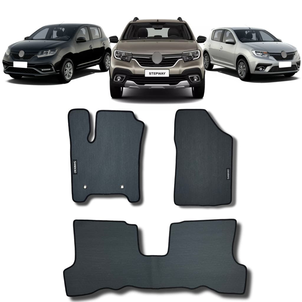 Tapete Automotivo Emborrachado Sandero Traseiro Inteiriço 2007 a 2025