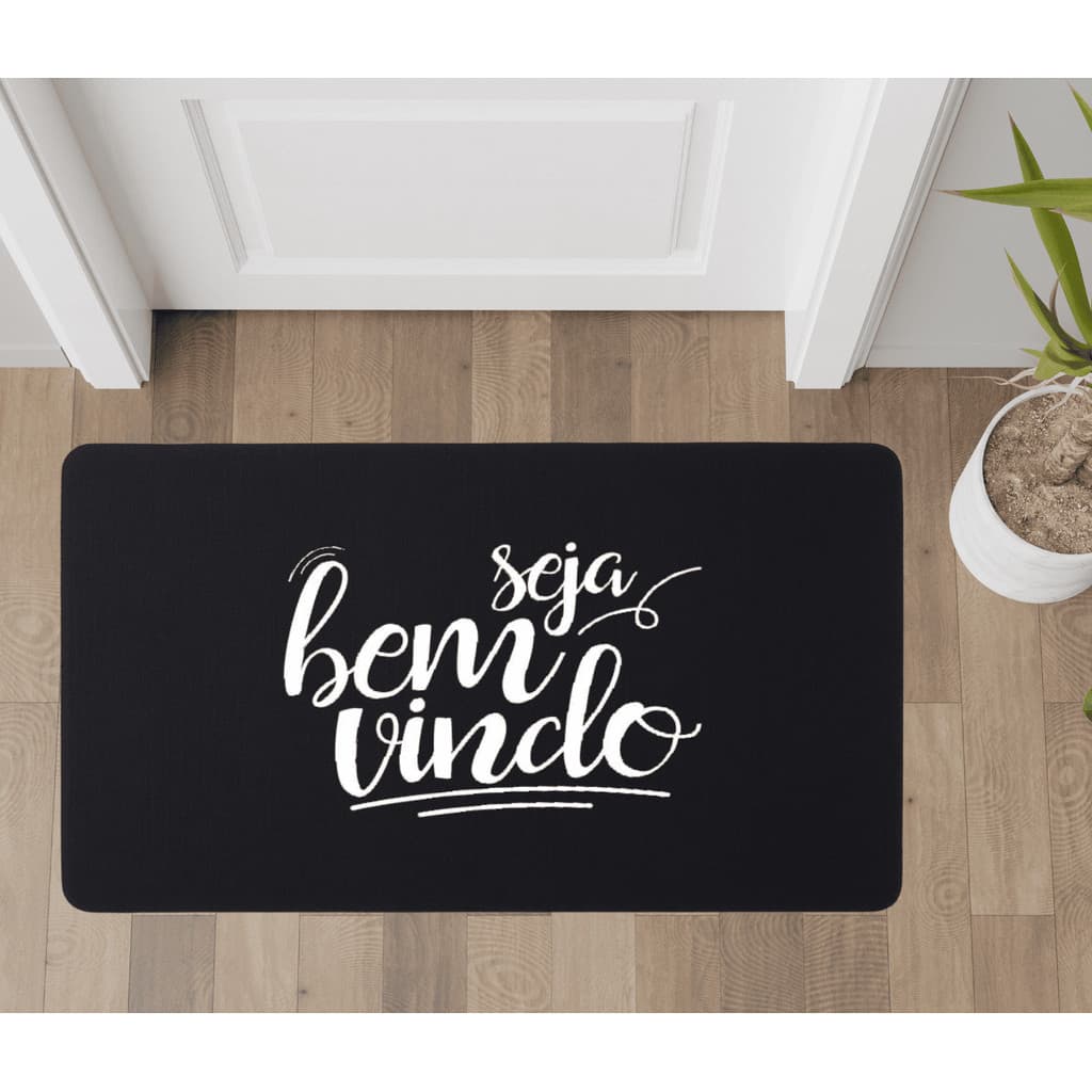 Tapete de Porta Emborrachado Antiderrapante Entrada Casa Sala Seja Bem Vindo