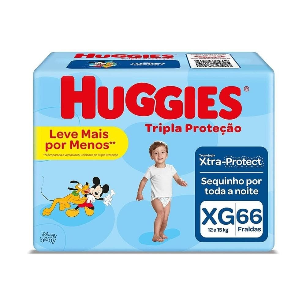 Fralda Huggies Tripla Protecao XG 66 Unidades