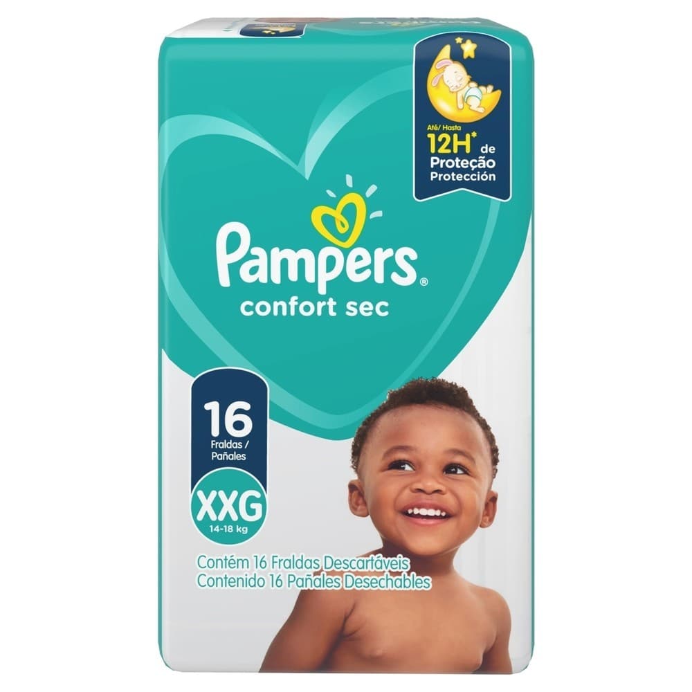 Fralda Infantil Pampers Confort Sec Jumbo Tamanho XXG 16 Unidades