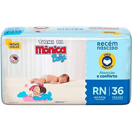 Fralda Turma da Monica Baby RN 36 und bebê