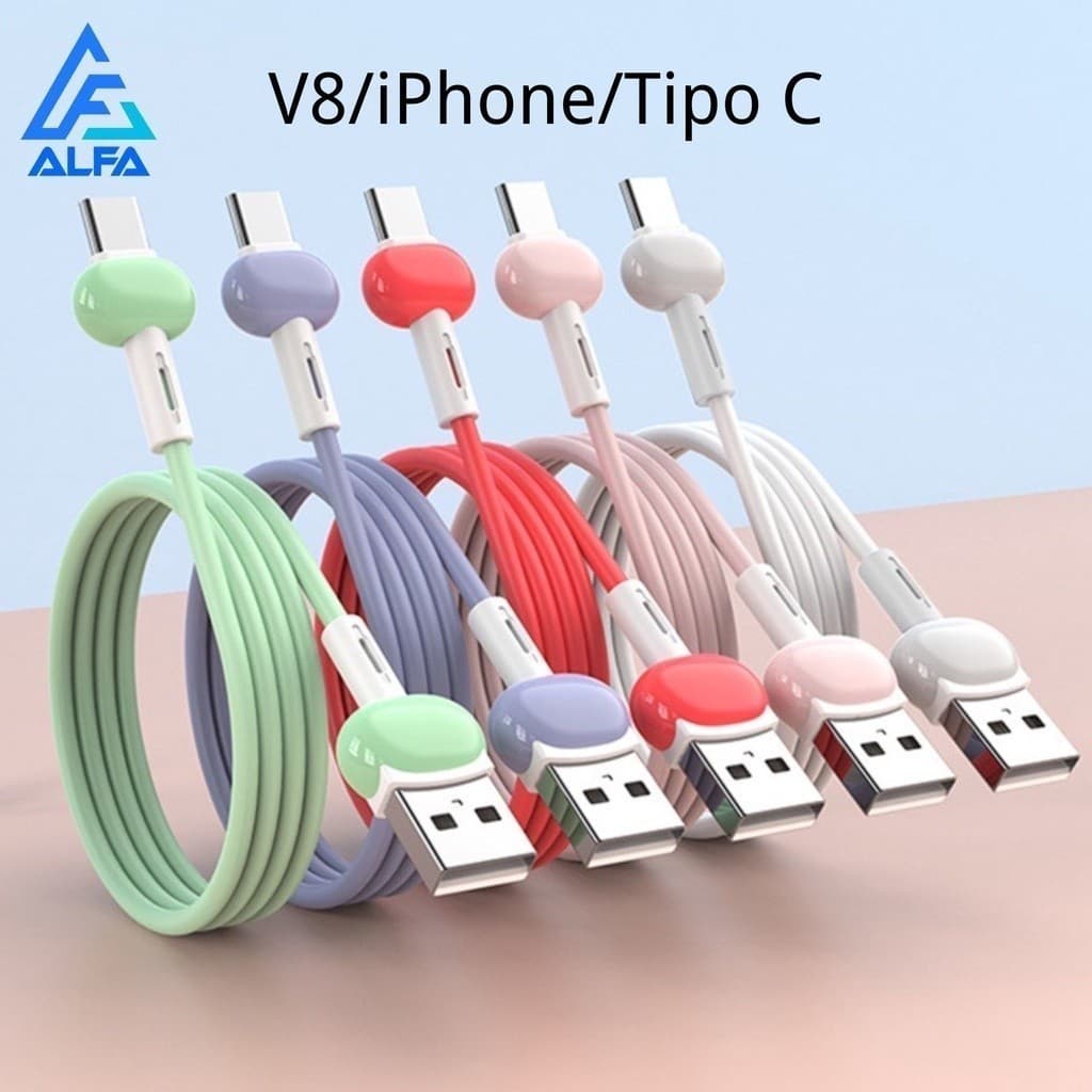Cabo Carregador Turbo Rápido V8 / iPhone / Tipo C Dados De Carregamento para Celular Universal