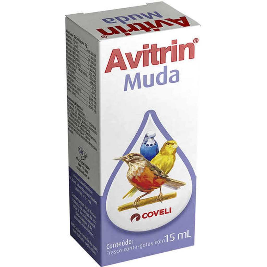 Avitrin Muda Coveli para Pássaros Suplemento Vitamínico - 15 mL