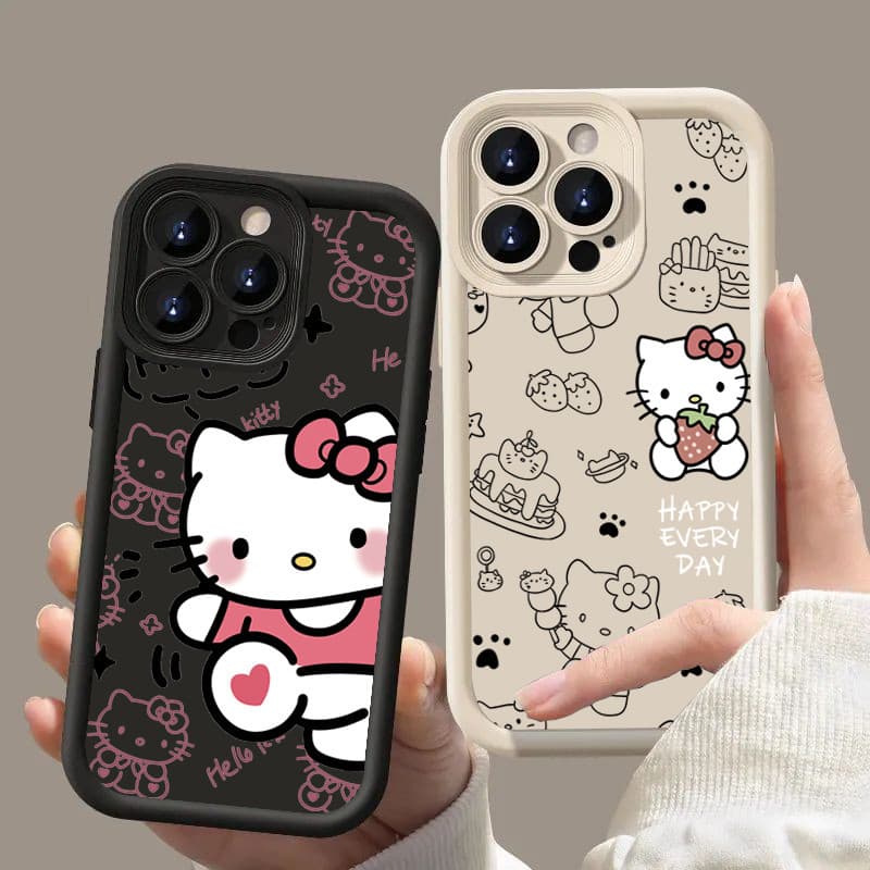 Capa De Telefone De Silicone Macio Fofa Hello Kitty Para Samsung A06 A16 A26 A36 A56 A14 A32 A05S A05 A55 A35 A34 A15 A5