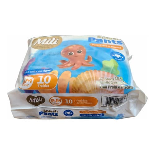 Fralda Mili Shorts Calça Splash Pants Praia Piscina P/m 10un
