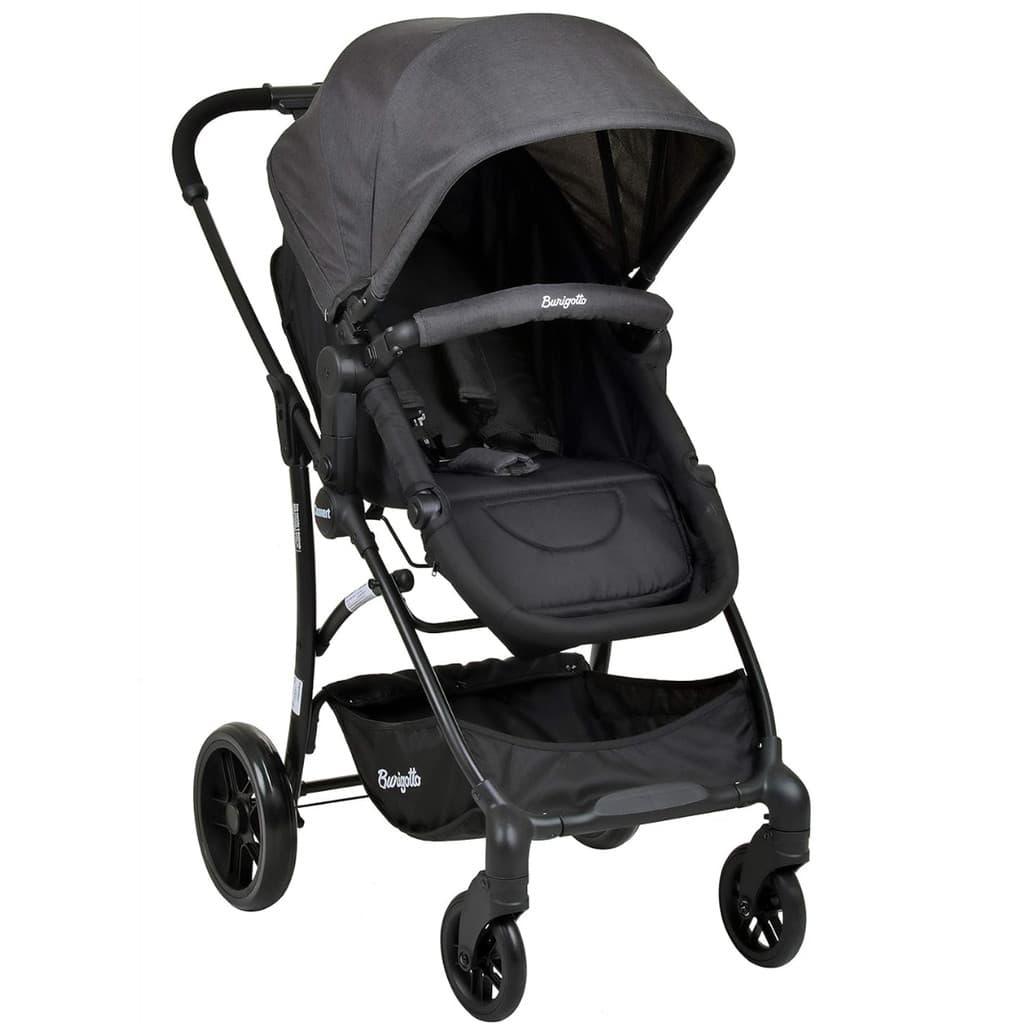 Carrinho Bebê com cesto vira Moisés Convert Burigotto Dark Gray