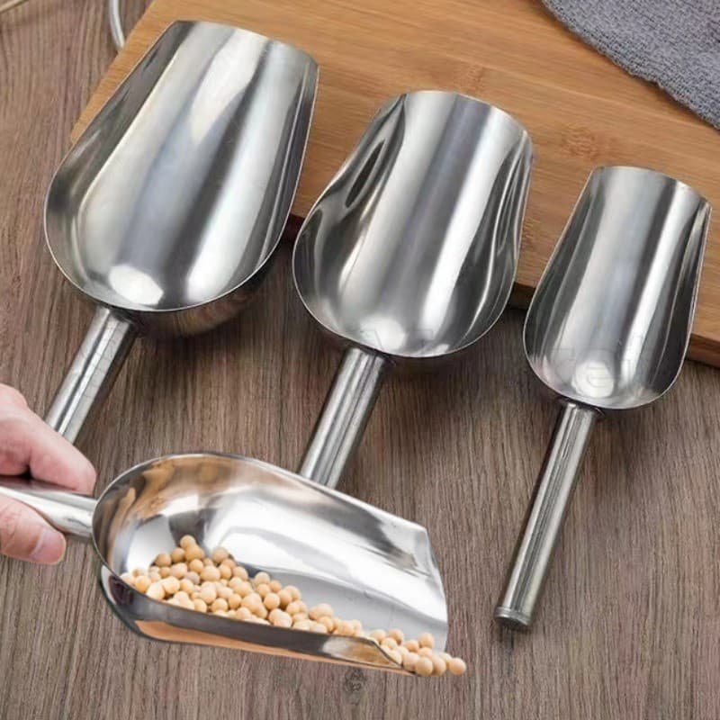 [Featured] Pá De Gelo De Aço Inoxidável-Scoop De Café Em Grãos-Colher De Medição De Ferramenta De Cozinha-Economia De Mão De Obra , Cabo Liso , Durável-Para Bar , Festa , Padaria