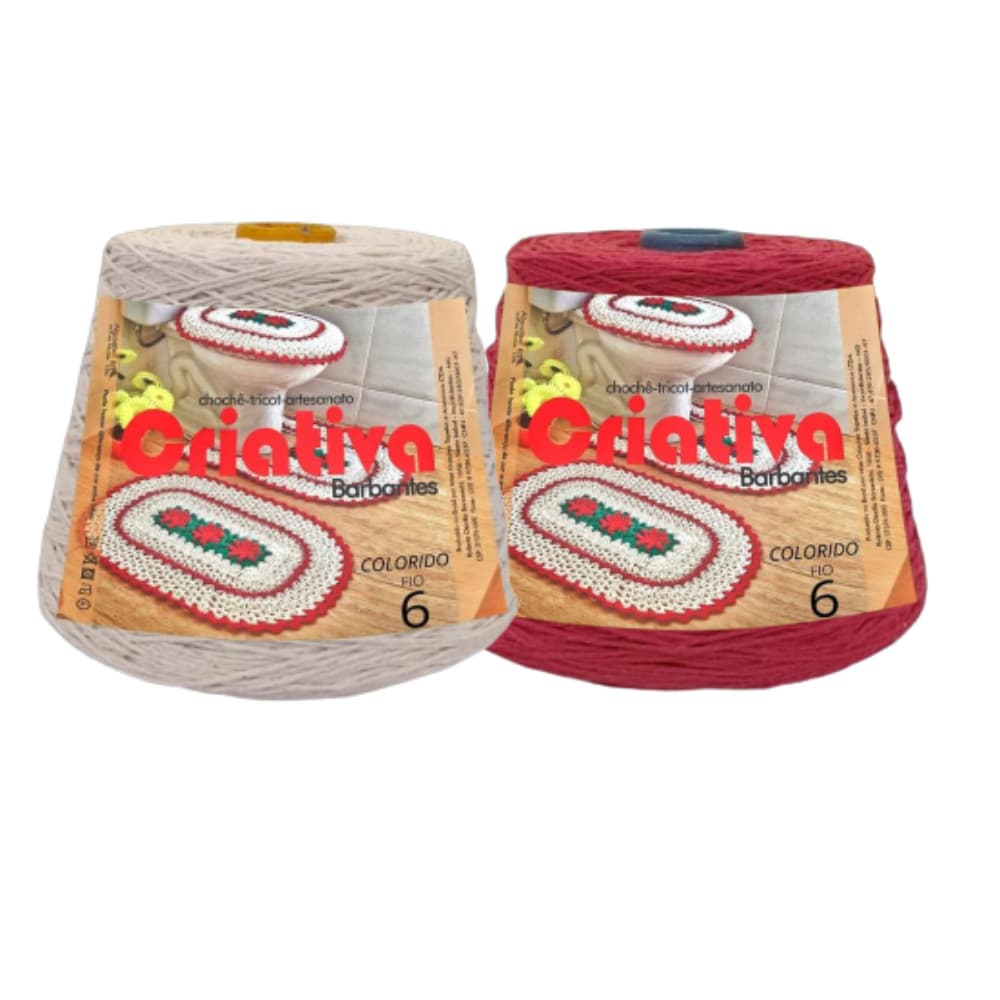 Kit Com 2 Barbante 1kg Cada Fio Número 4 Para Crochê Criativa