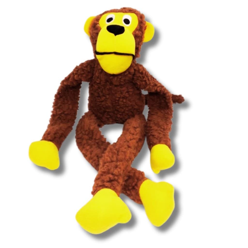 Brinquedo Interativo Macaco de Pelúcia Mordedor Pet para Cachorro Cães Grande c/ Apito Som Divertido