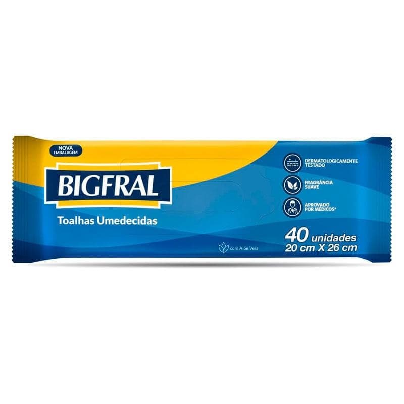 Toalhas Umedecidas Bigfral 40 Unidades