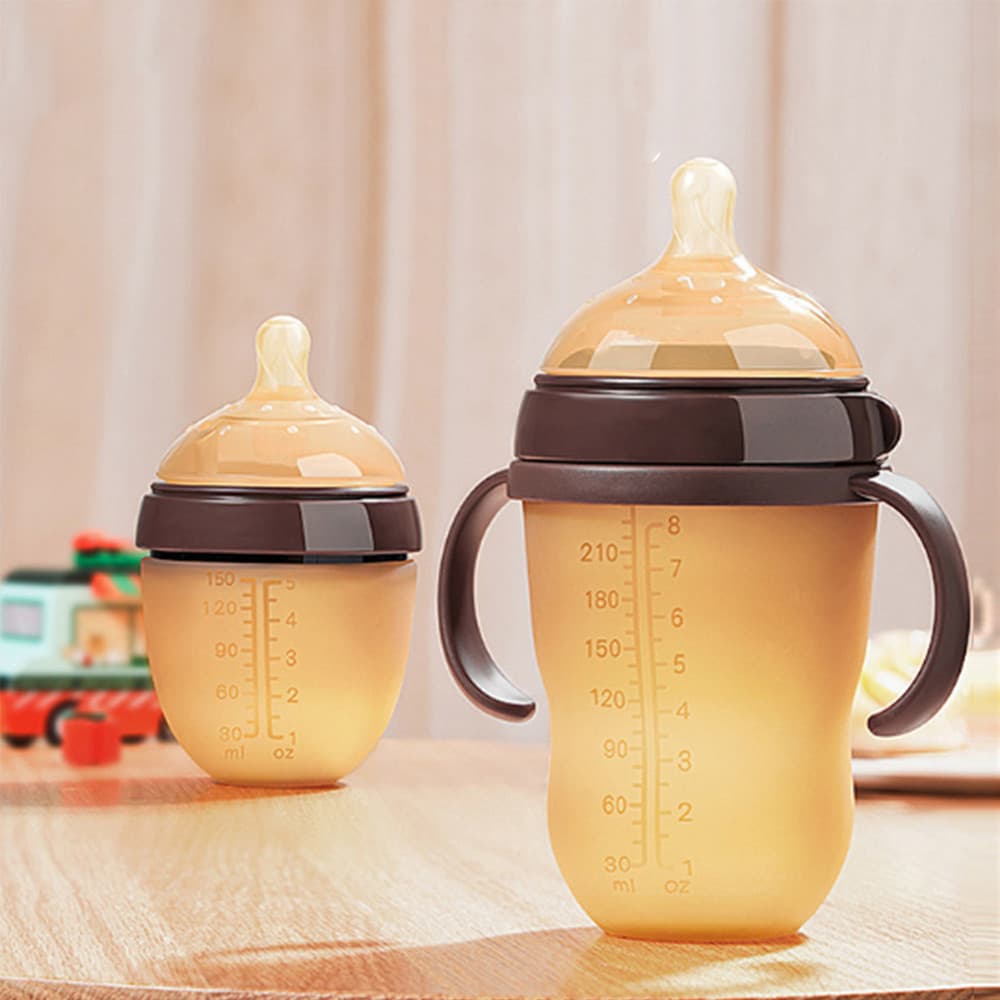 240 ML Mamadeira de Silicone Anticólica Premium BPA Free Bico Macio Imita Peito Materno