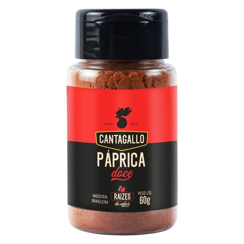 Tempero Páprica Doce Pura CantaGallo 60g - Sabor Suave e Adocicado Tempero Gourmet Cozinha