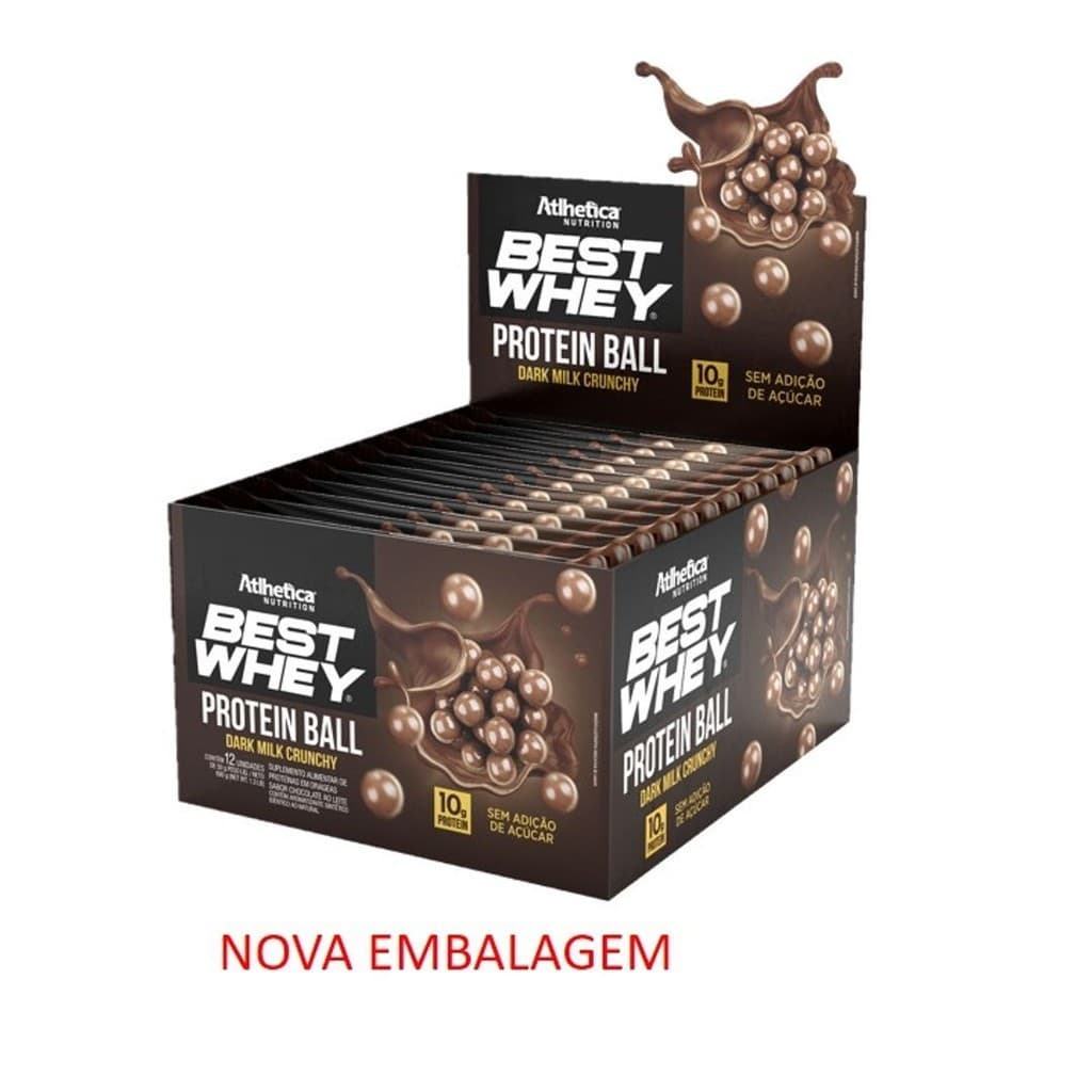 Best Whey Protein Ball Chocolate Ao Leite Dark Milk 50g - (Display 12un) - Atlhetica Nutrition