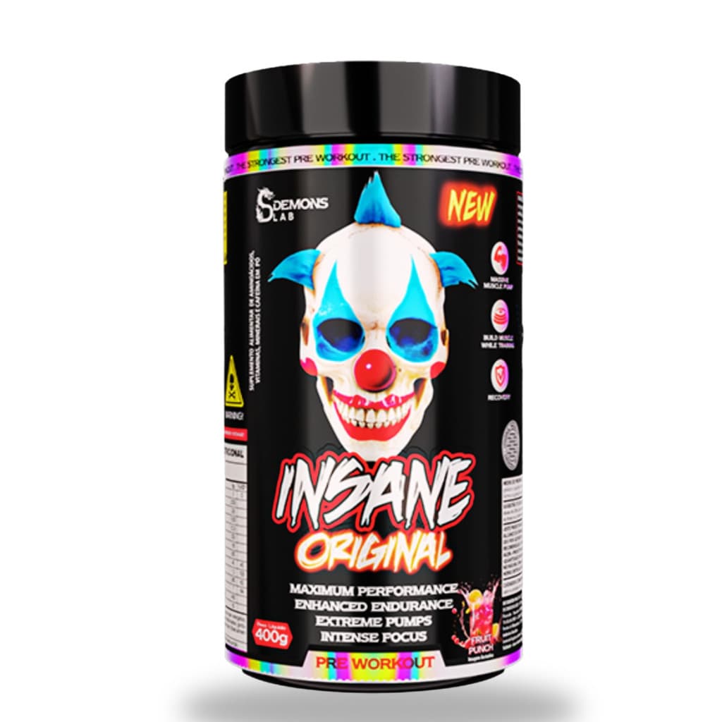 Pré Treino Insane Original Sabor Fruit Punch 400g Demons Lab