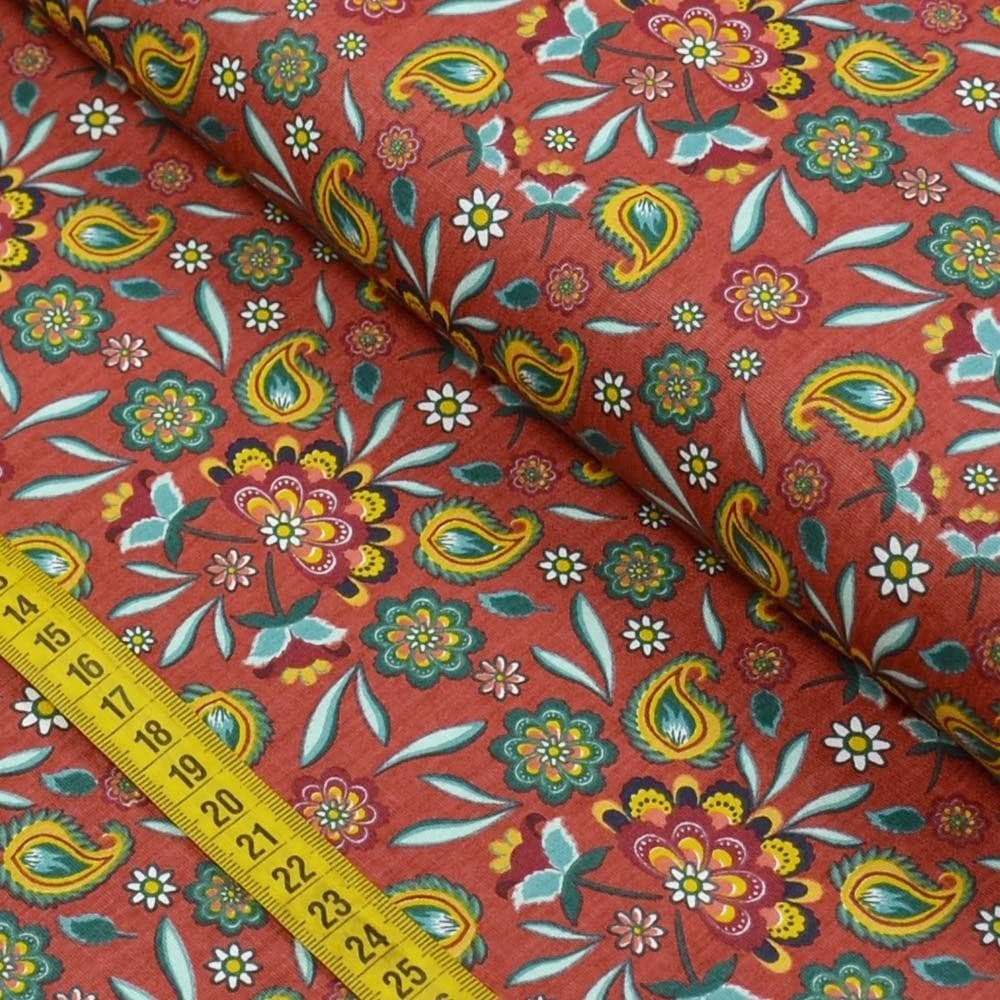 Tecido Estampado para Patchwork - Caleidoscópio: Tomate Pequeno (0,50x1,40)