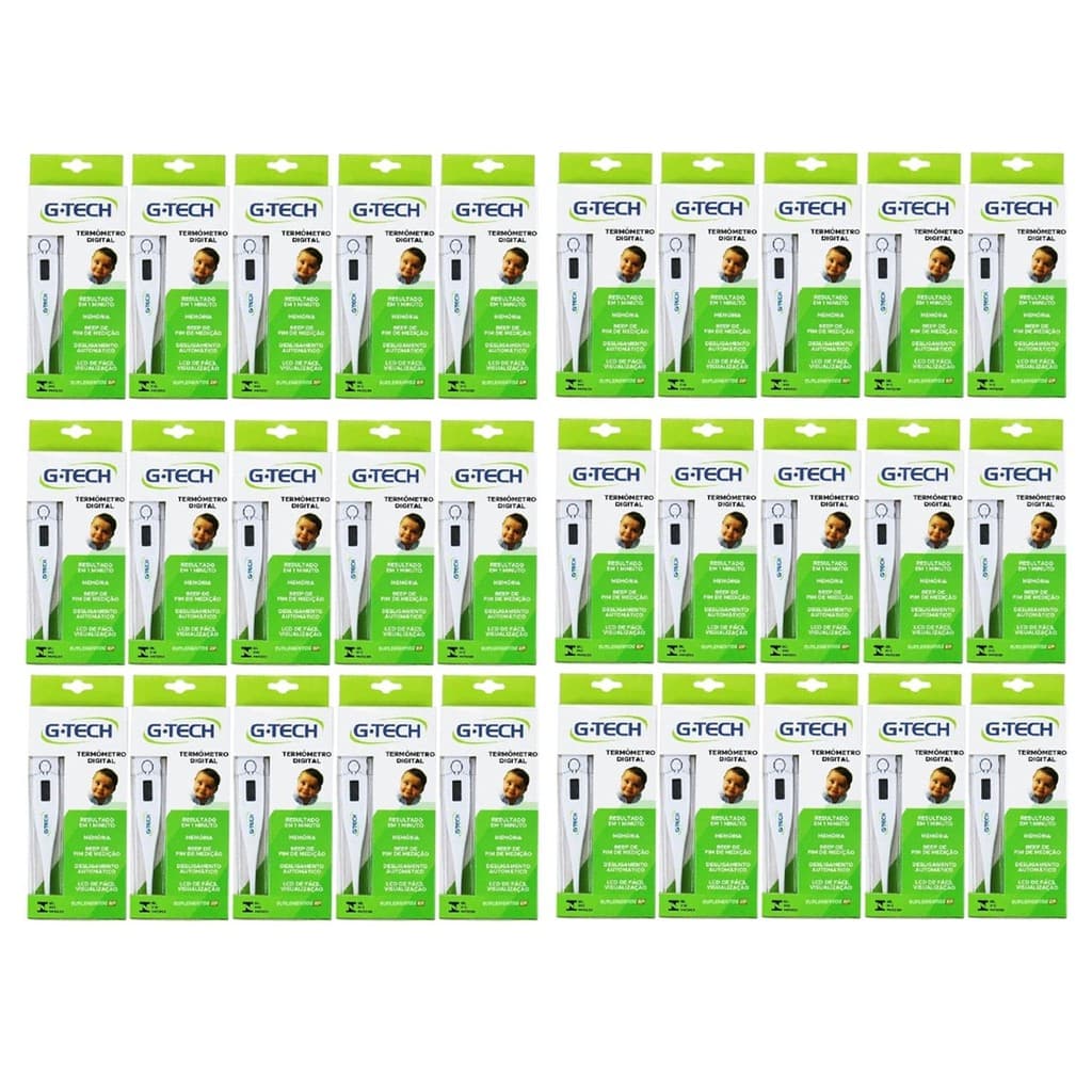 Kit G-Tech Termômetro Digital TH1027 Branco Com 30 Unidades