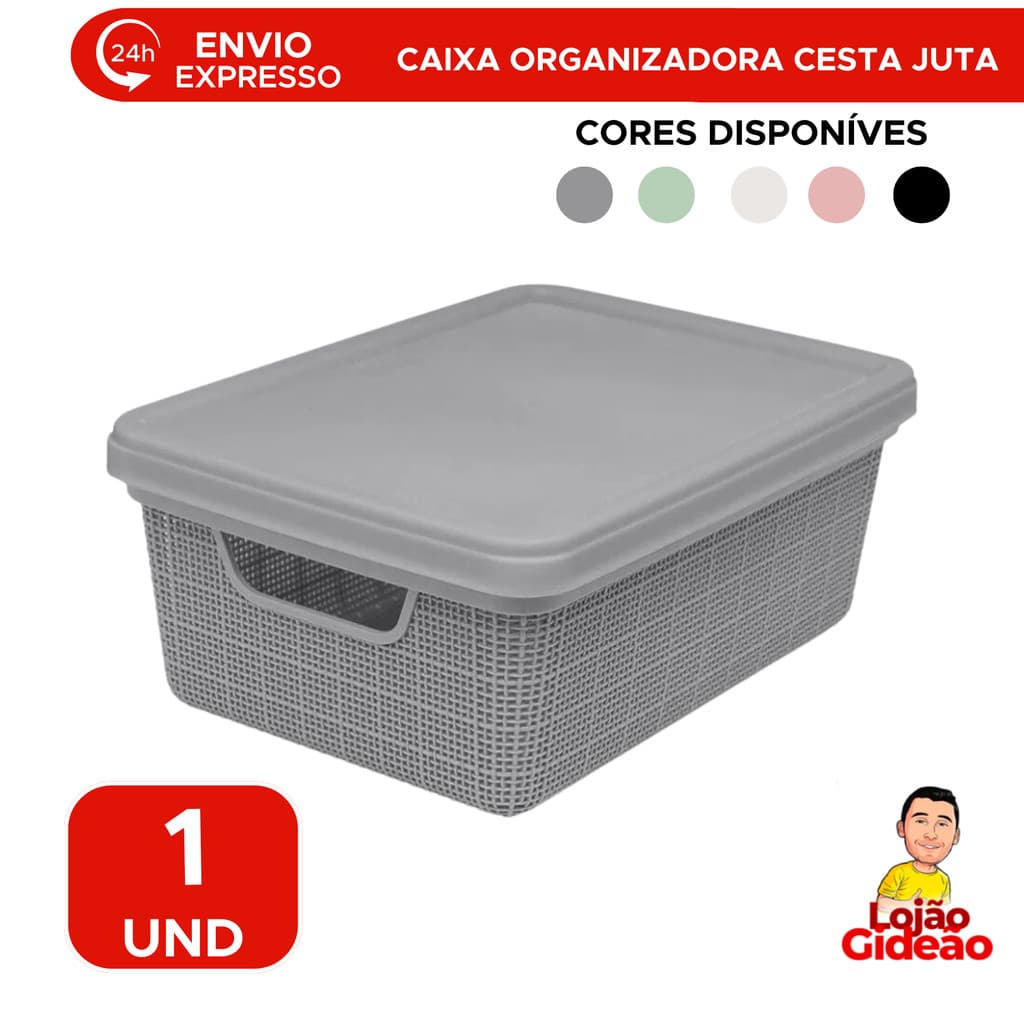Cesta Organizadora 5L Com Tampa Cesto Para Casa Banheiro Cosméticos