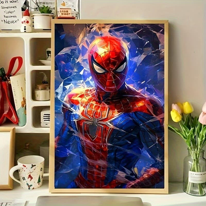 kit De Pintura Com Diamante 5D DIY , anime Super-Herói Aranha , Quadro De Arte Em Mosaico De Cheio , Adequado Para Decoração De Quartos De Casa