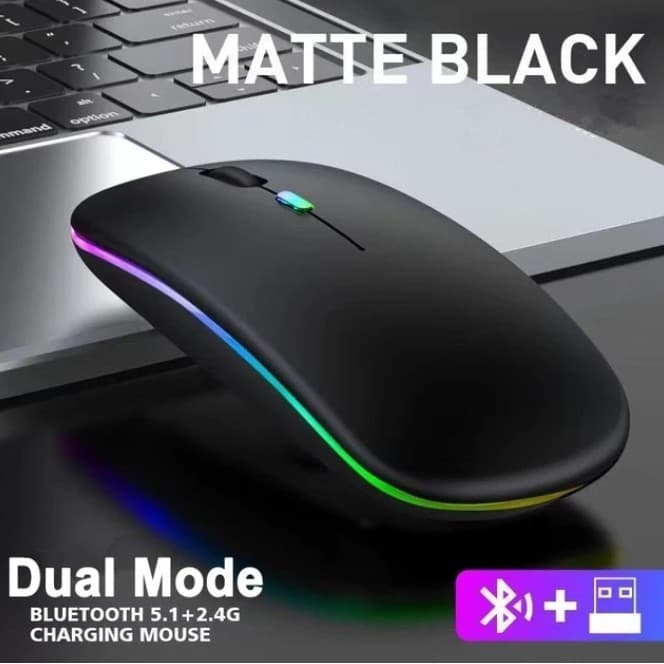 Mouse Wireless Recarregável Led Rgb 2.4 Ghz Sem Fio