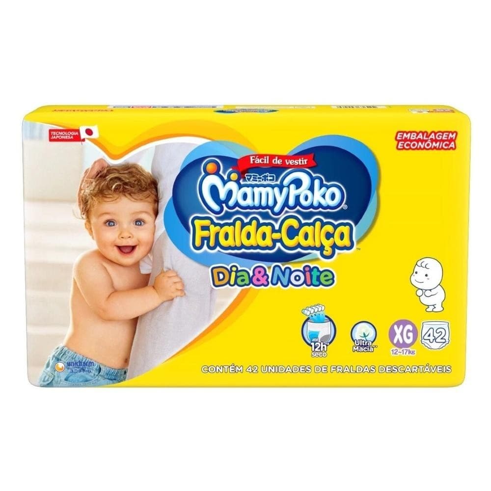 Fralda-Calca Mamypoko Dia & Noite XG 42 Unidades