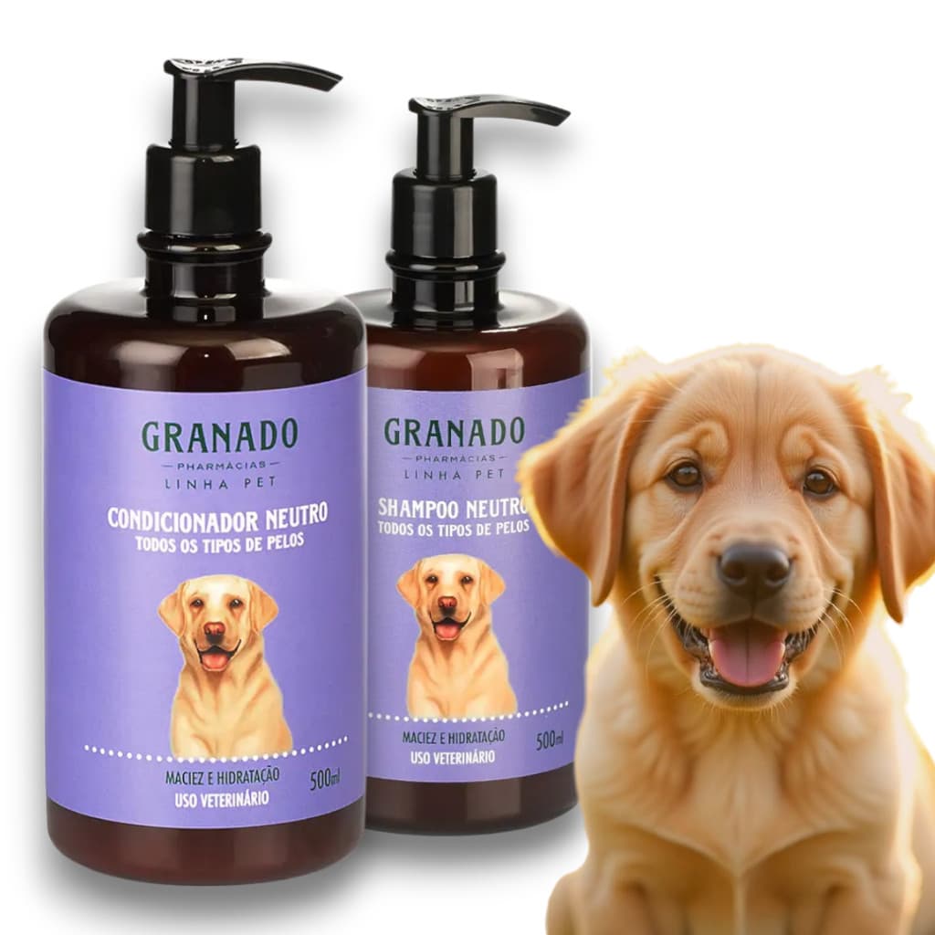 Kit Shampoo + Condicionador Neutro para Cachorros Cão Pet