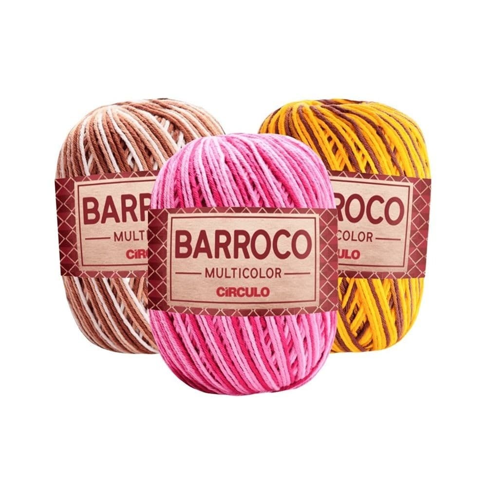 Fio Barroco Multicolor Círculo 226m 200g Barbante Para Crochê