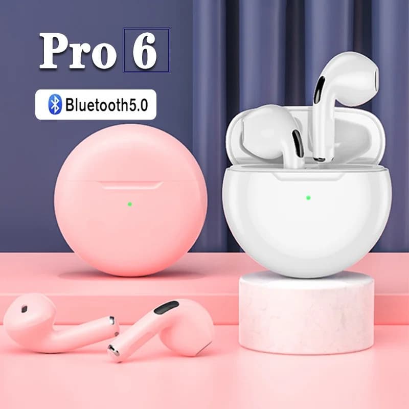 Air Pro 6 TWS Fones De Ouvido Sem Fio Com Bluetooth Fone Pods Esportivos