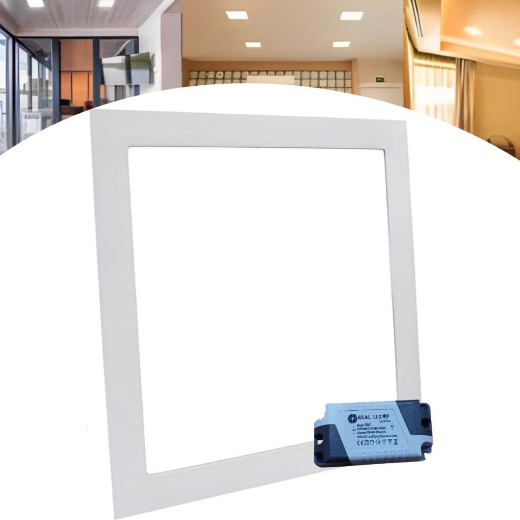 Plafon Led Luminaria Embutir Painel Teto 18w Bivolt 110v 220v Branco-frio 6500k Plafoiner LED Forro