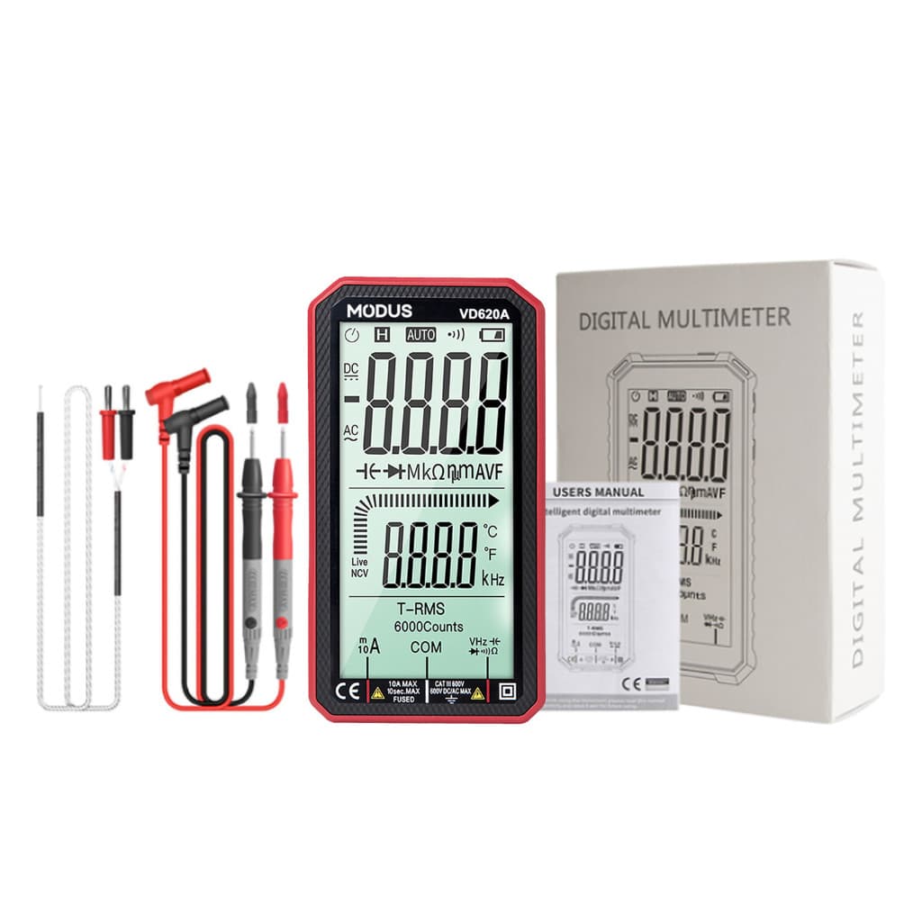 Multímetro Digital Ultrafino Inteligentedigital de Valor Efetivo Real de 6000 Contagens Automático AC DC Capacitor