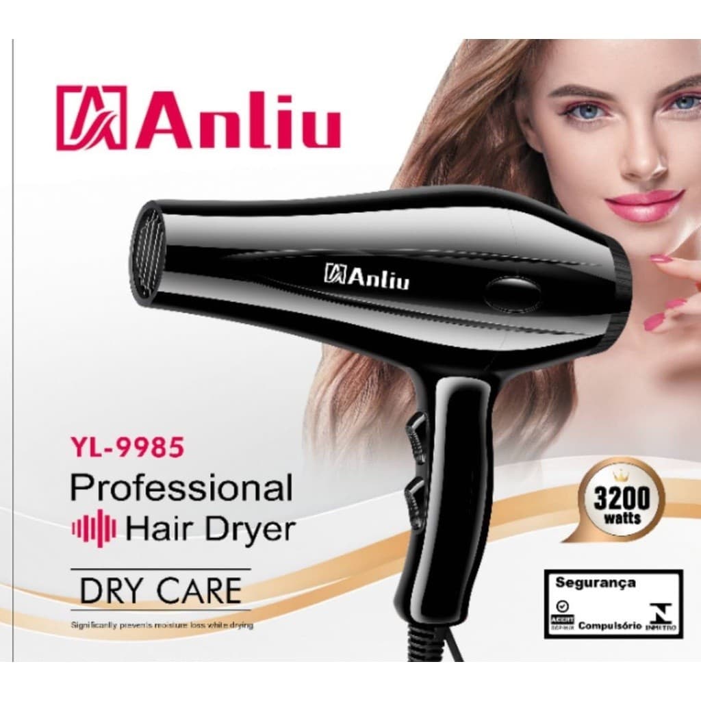 Secador De Cabelo Anliu Silver Yl-1286 Profissional 3200w 110v/220v