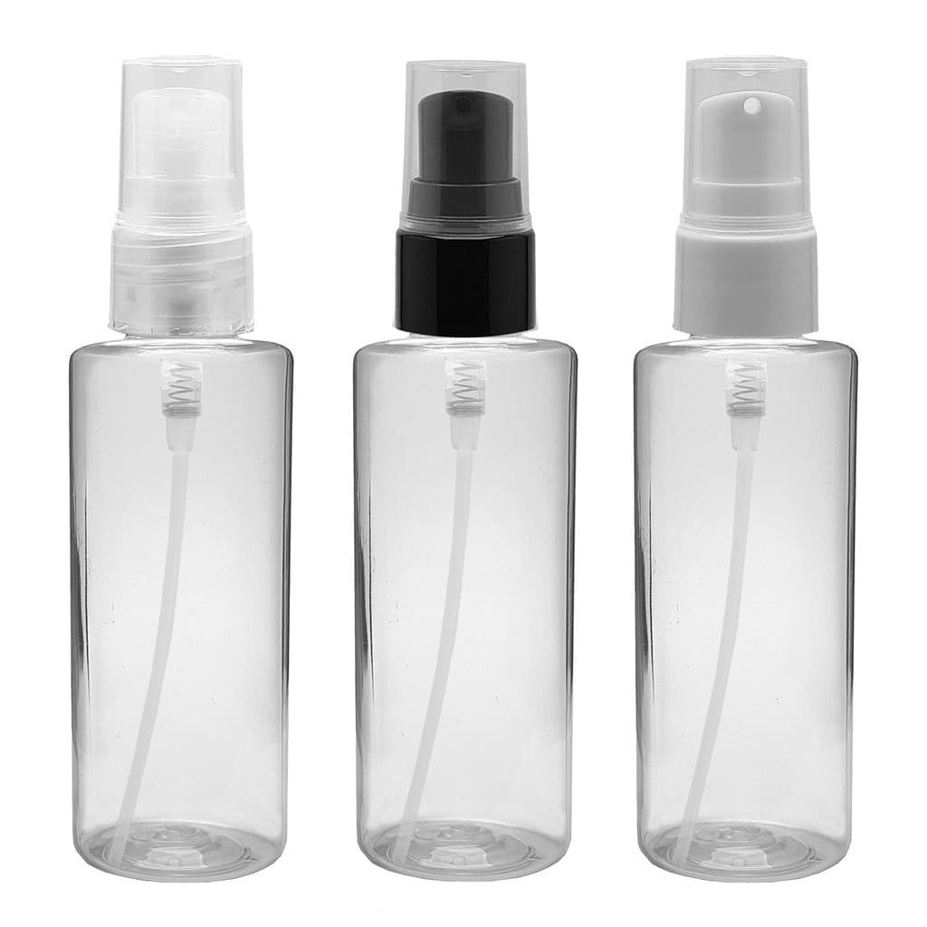 20 Frascos 60 Ml Cilíndrico Reto em Plástico Pet com Válvula Reparadora para Shampoo creme Gel