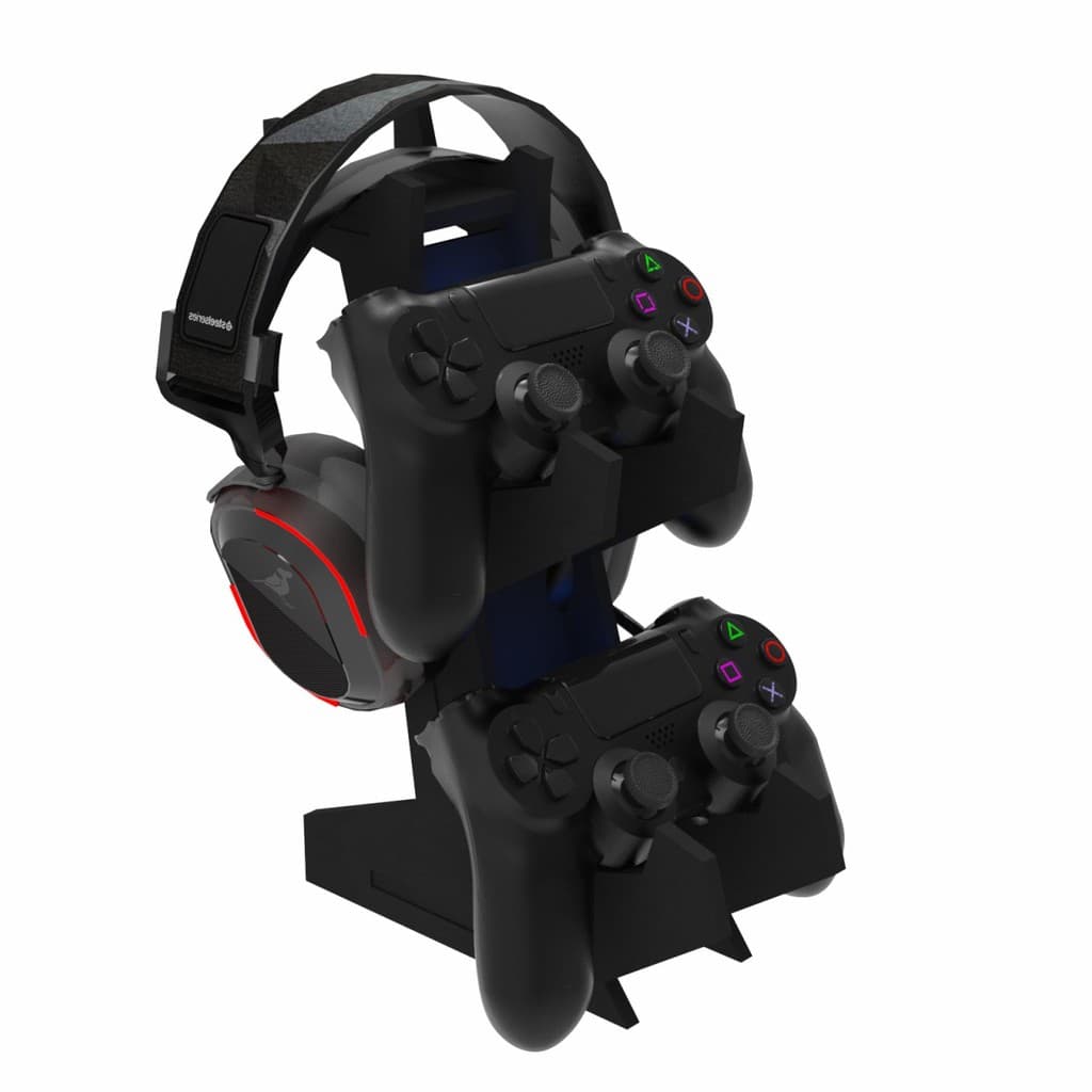Suporte de Mesa Porta 2 Controles Video Game Gamer Console Headset