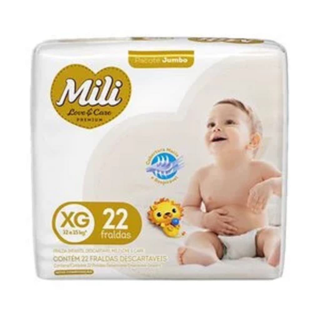 Fralda Mili Love Care Jumbo XG Com 22 Fraldas - Mili