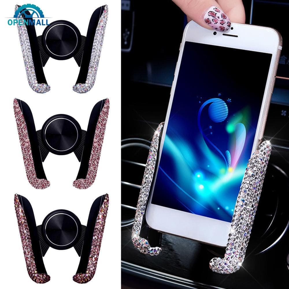 OPENMALL Suporte Universal De Telefone Para Carro Com Bing Cristal Strass Celular A7D8