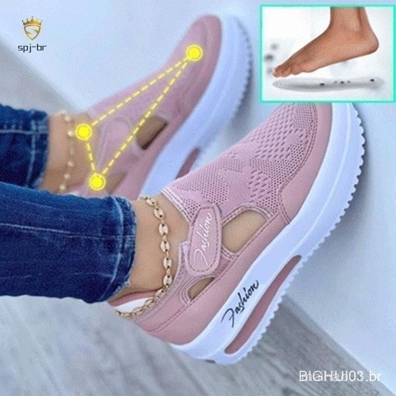 Tênis De Plataforma De Malha Ortopédica Confortável Casual Moda Sapatos De Caminhada Para Mulheres TVPL YCQL