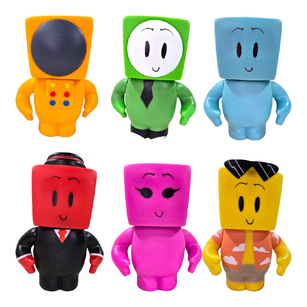 Kit 6 Bonecos Turma do Problems Em Vinil e Articulado 12cm Colecionável