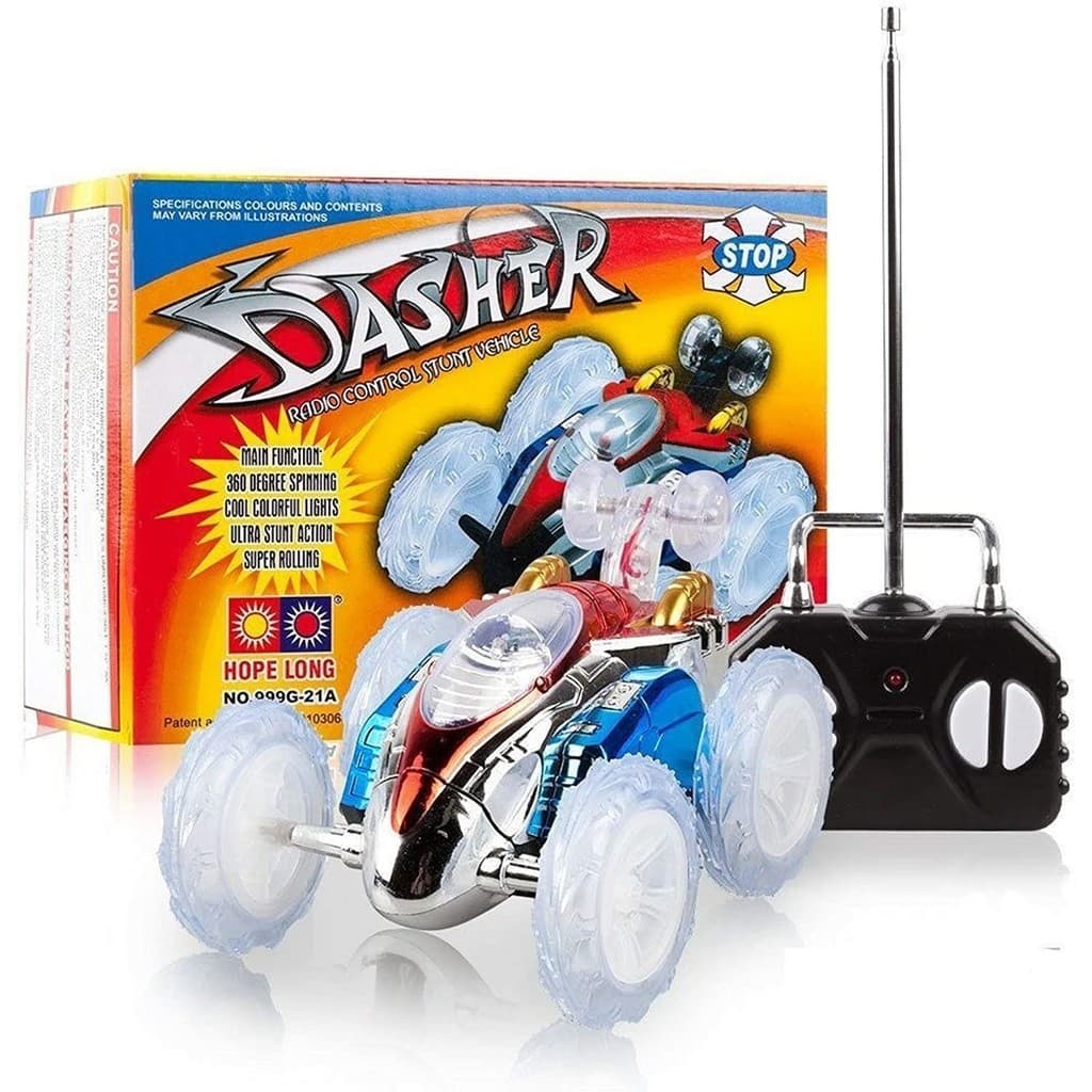 Carrinho de Brinquedo Com Controle Remoto Maluco Crazy Gira 360° Com Luzes Coloridas