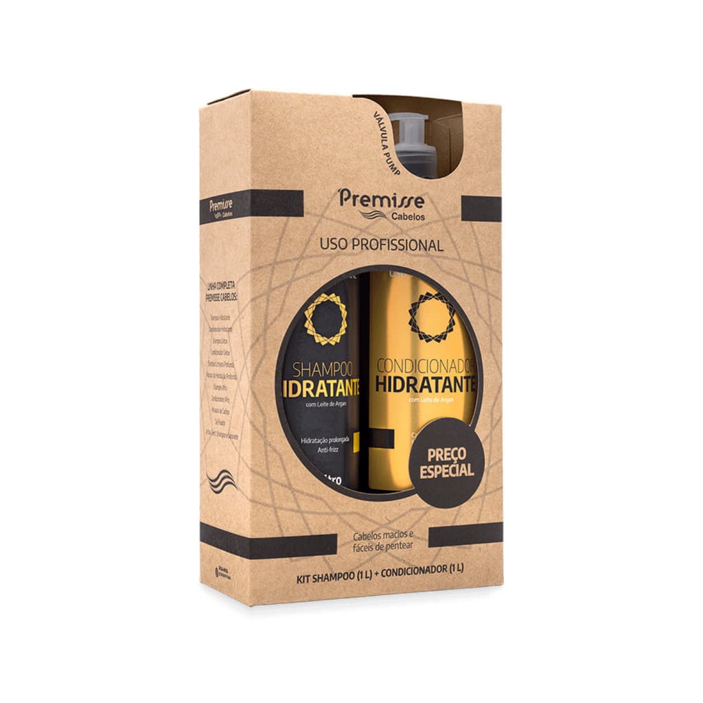 Kit Shampoo 1L Com Condicionador 1L Hidratante - Premisse
