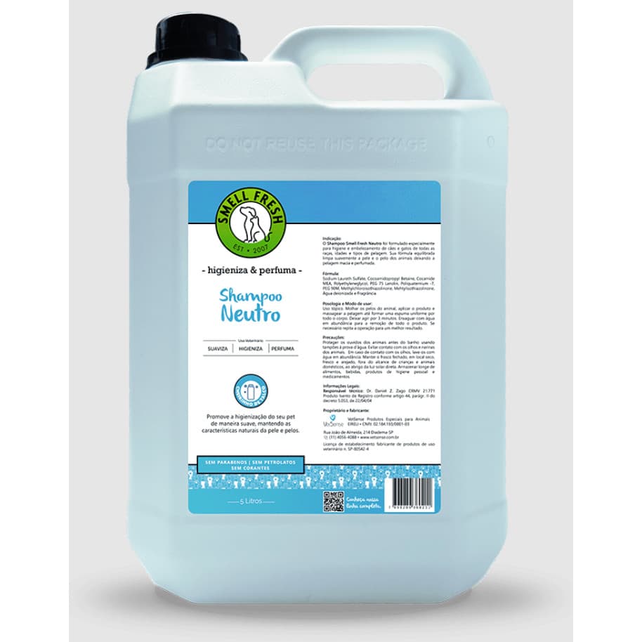 Shampoo Pet Neutro Smell Fresh 5L (para cães e gatos)