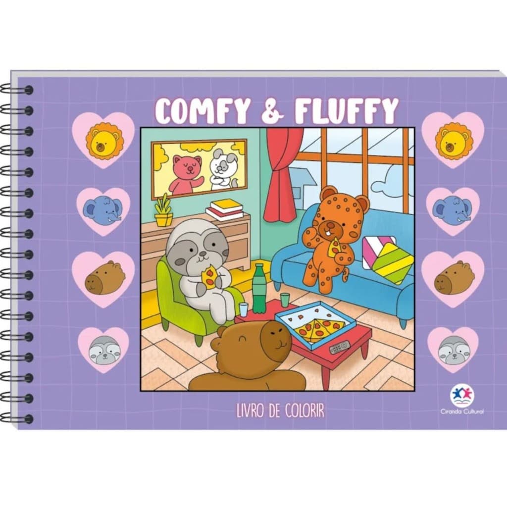 Livro Comfy & cozy books Comfy and Fluffy Purple | Para Colorir Wire-o