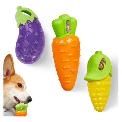 Brinquedo Mordedor Petisco com Apito Milho Berinjela Cenoura Brinquedo Pet para cães cachorros