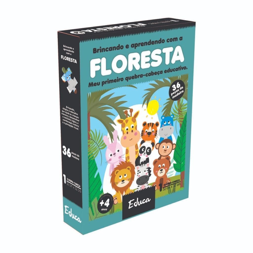 Animais Floresta Primeiro Quebra-cabeça Educativo Madeira Brinquedo Educativo Pedagógico