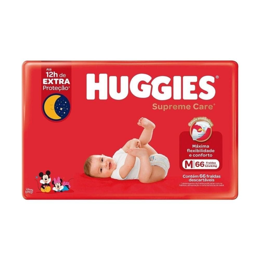 Fralda Huggies Supreme Care M 66 Unidades