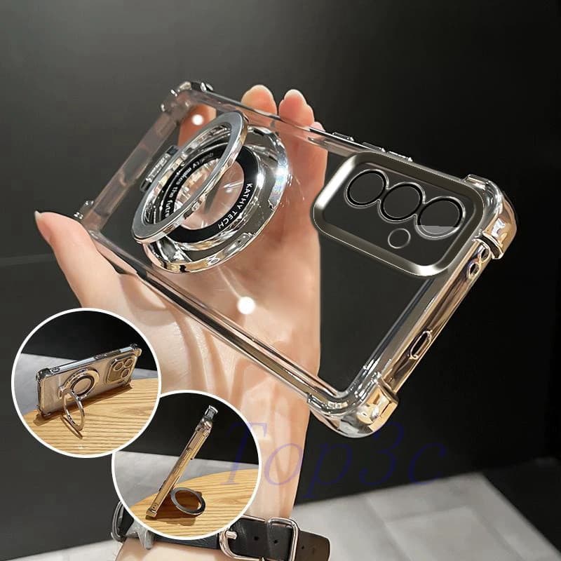 Capa Samsung A56 5G/A36/A26/A16 A06/A05/A15/A25/A35/A55 5G Estilo Suporte airbag anti-Queda De Telefone Transparente CDS