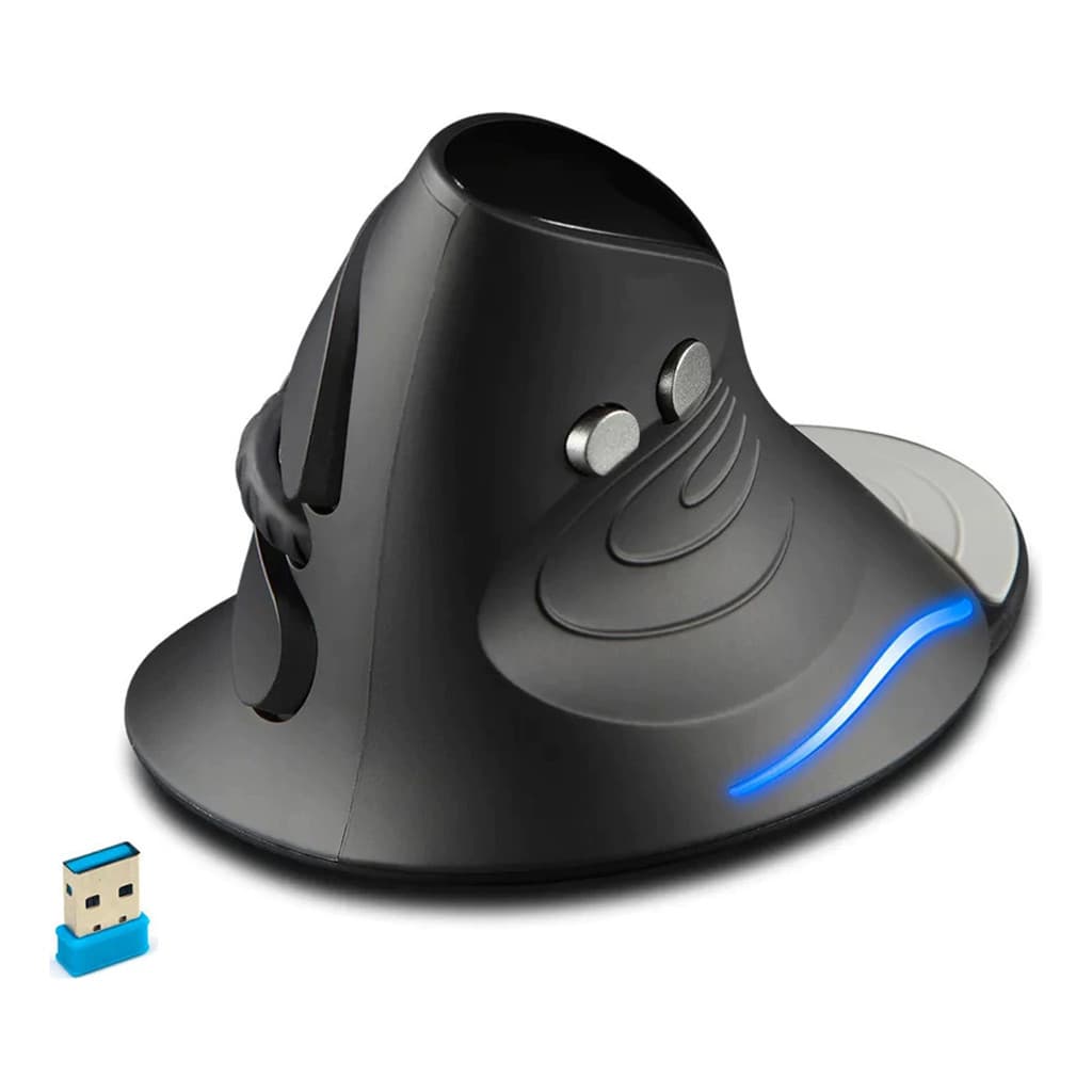 Mouse Sem Fio Vertical Ergonômico Wireless 2.4g Com Led D-m6