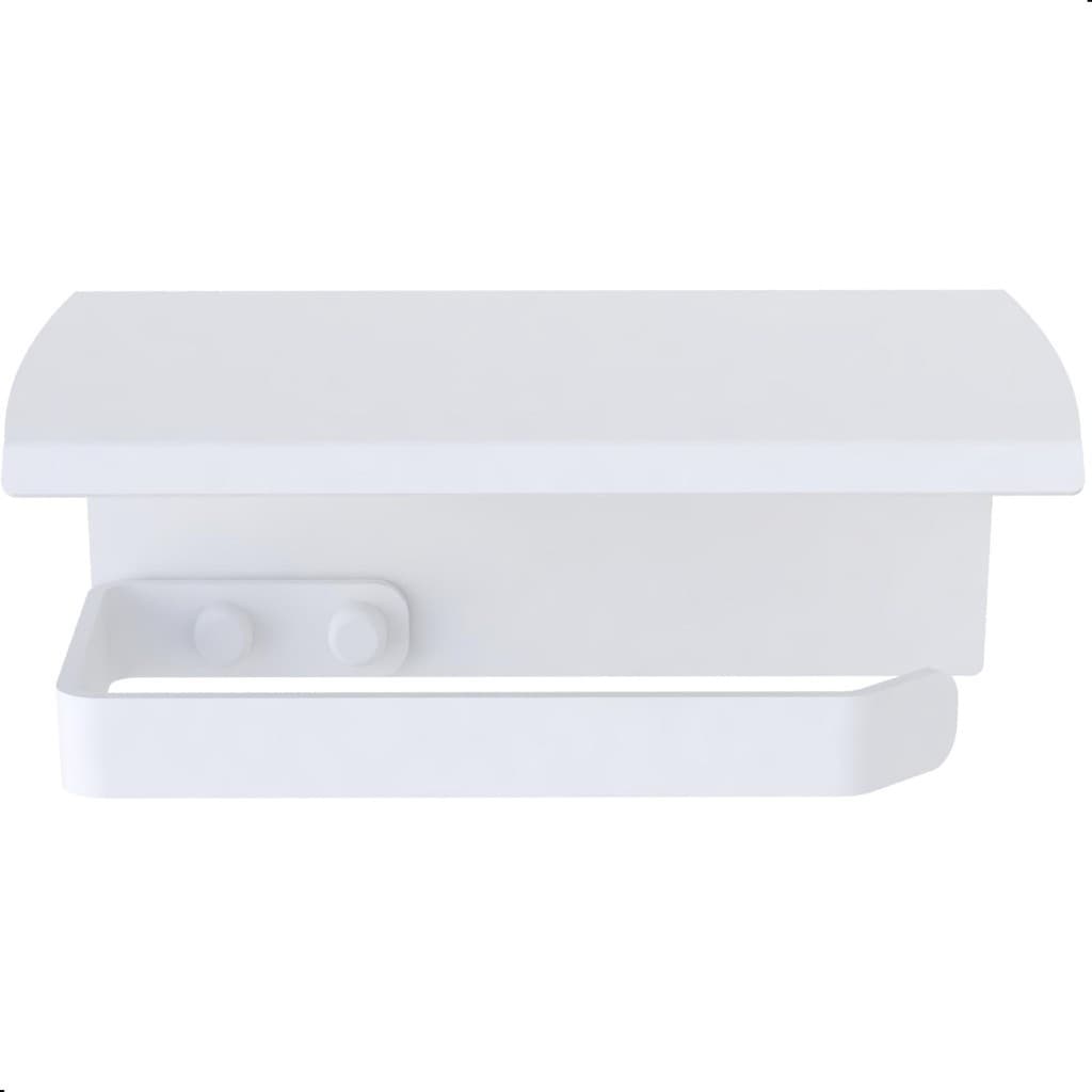 Suporte de Papel Higiênico Para Parede Branco Com Tampa Zmtt