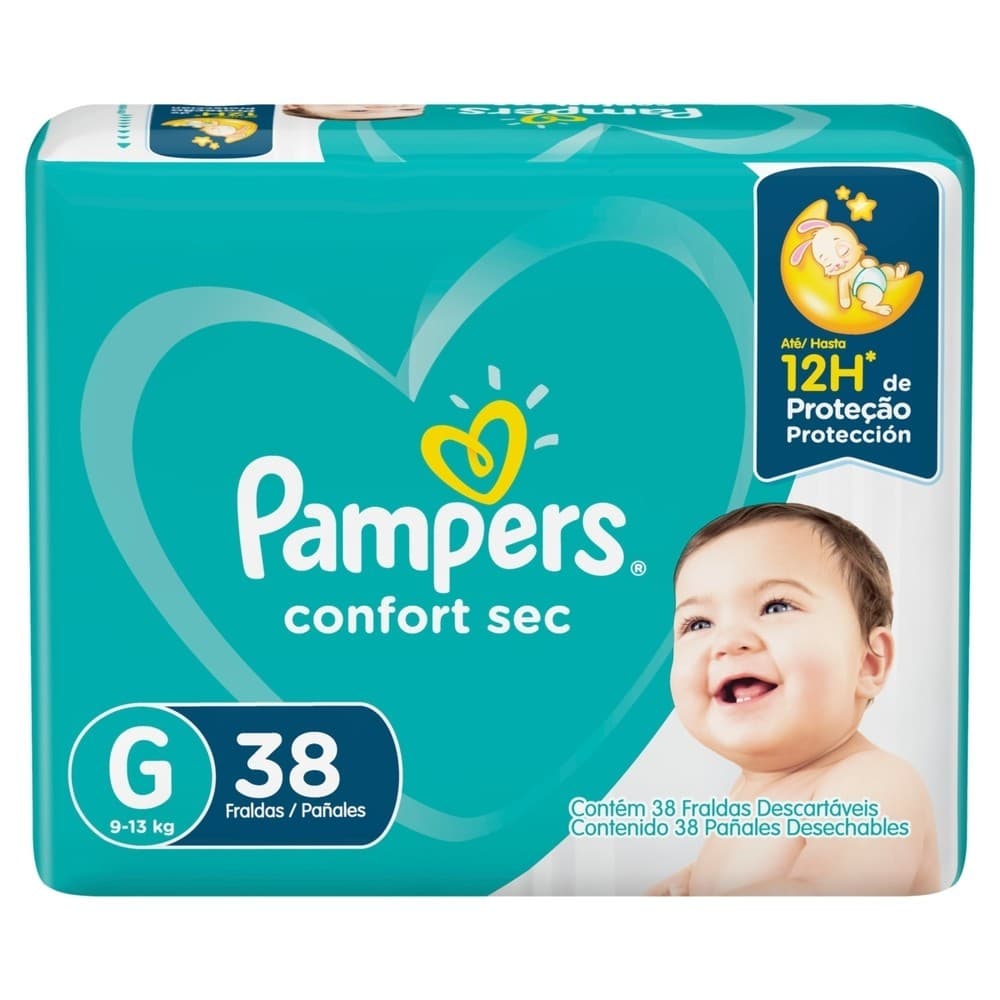 Fralda Infantil Pampers Confort Sec Mega G 38 Unidades