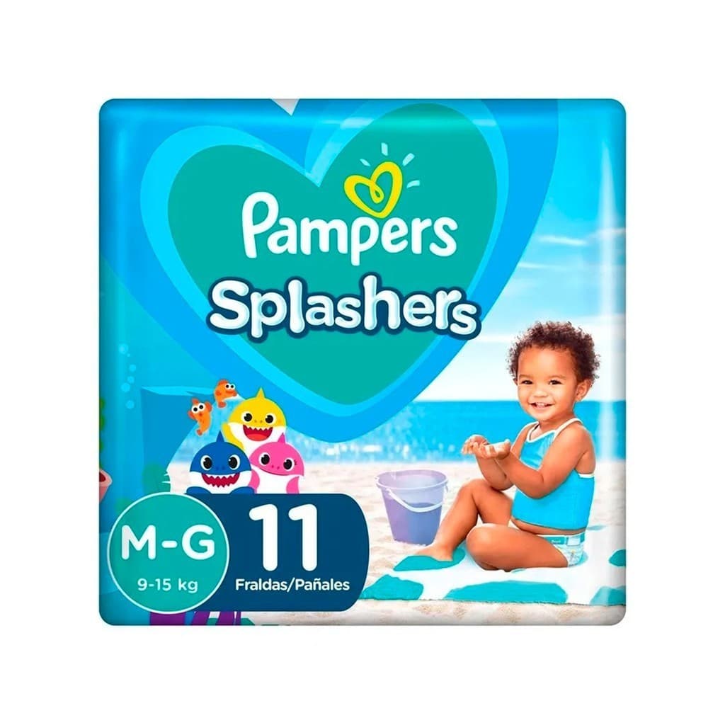 Fralda Infantil Pampers Splashers M-G 11Un