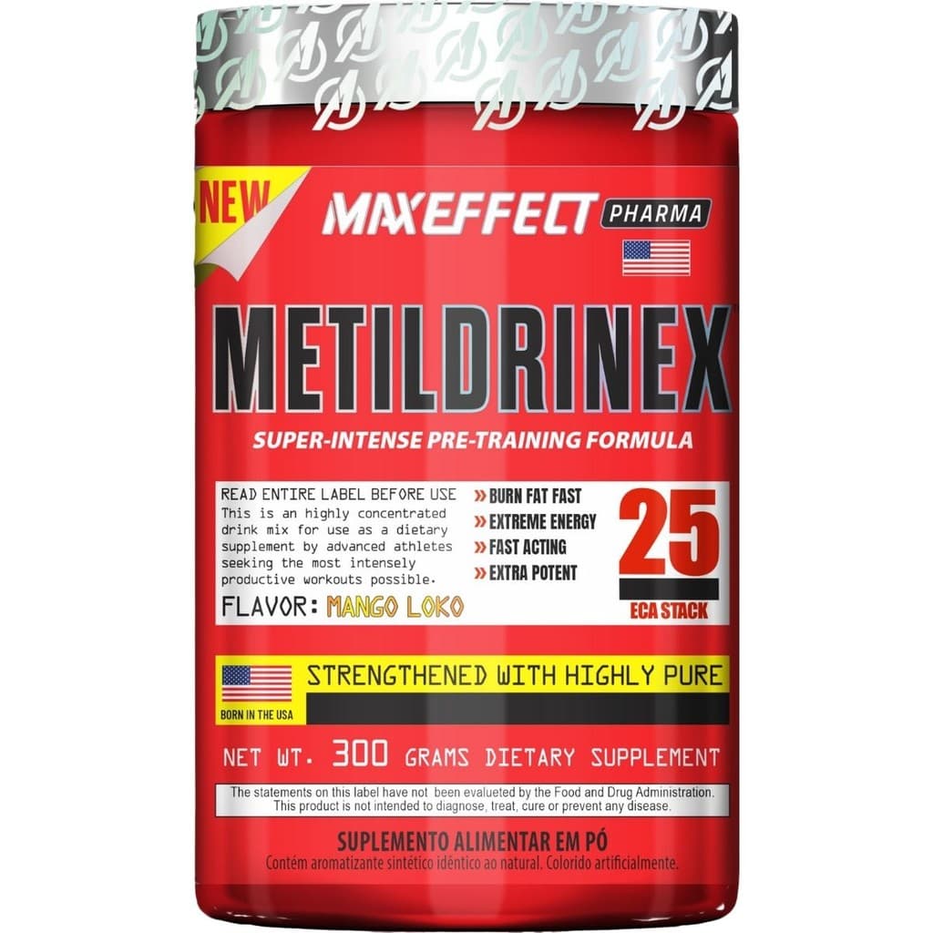 Metildrinex Pré-treino Mango Loko 300g | MaxEffect Pharma